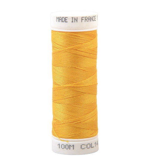 Fil à coudre polyester 100m made in France - jaune sun 140