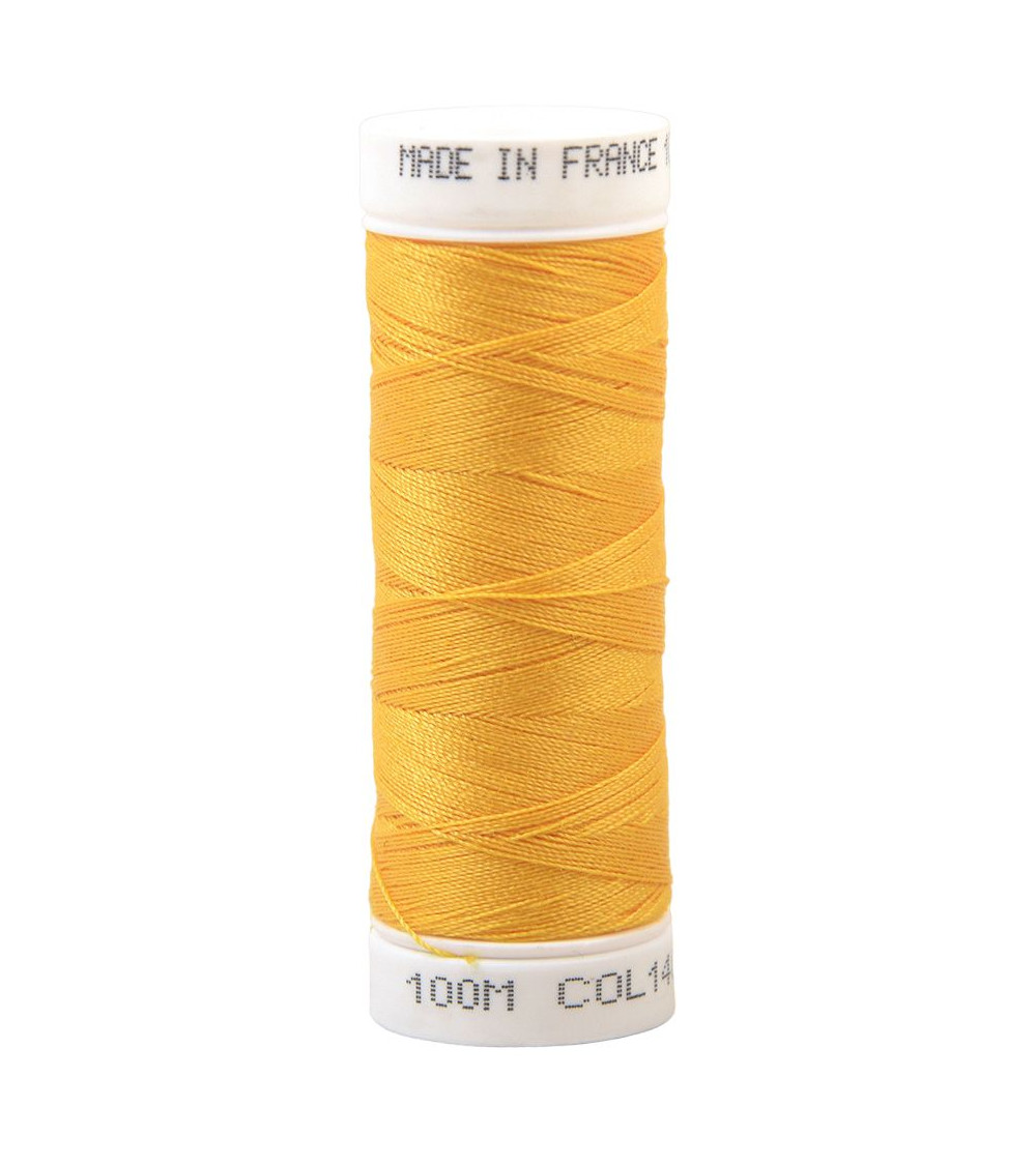 Polyester sewing thread 100m made in France - sun yellow 140