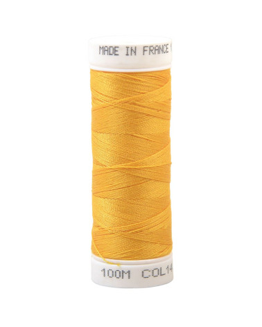Polyester sewing thread 100m made in France - sun yellow 140