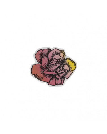 Ecusson thermocollant Rose vintage rose 4cm x 5cm