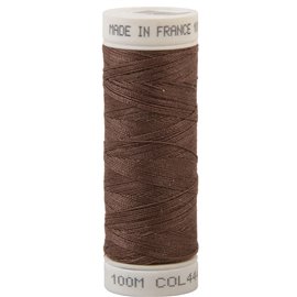 Fil à coudre polyester 100m made in France - marron crosse 444