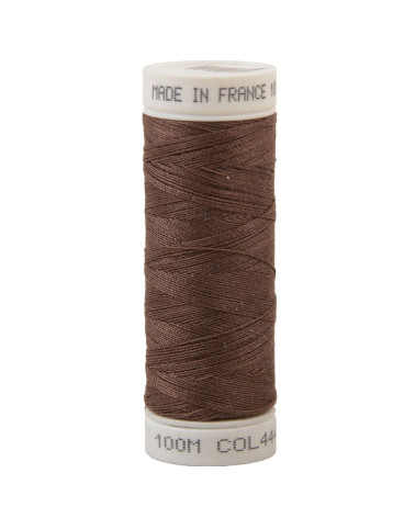 Fil à coudre polyester 100m made in France - marron crosse 444