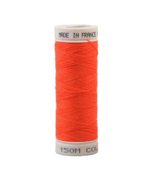 Fluorescent orange polyester thread 150m Made in France Oeko-Tex