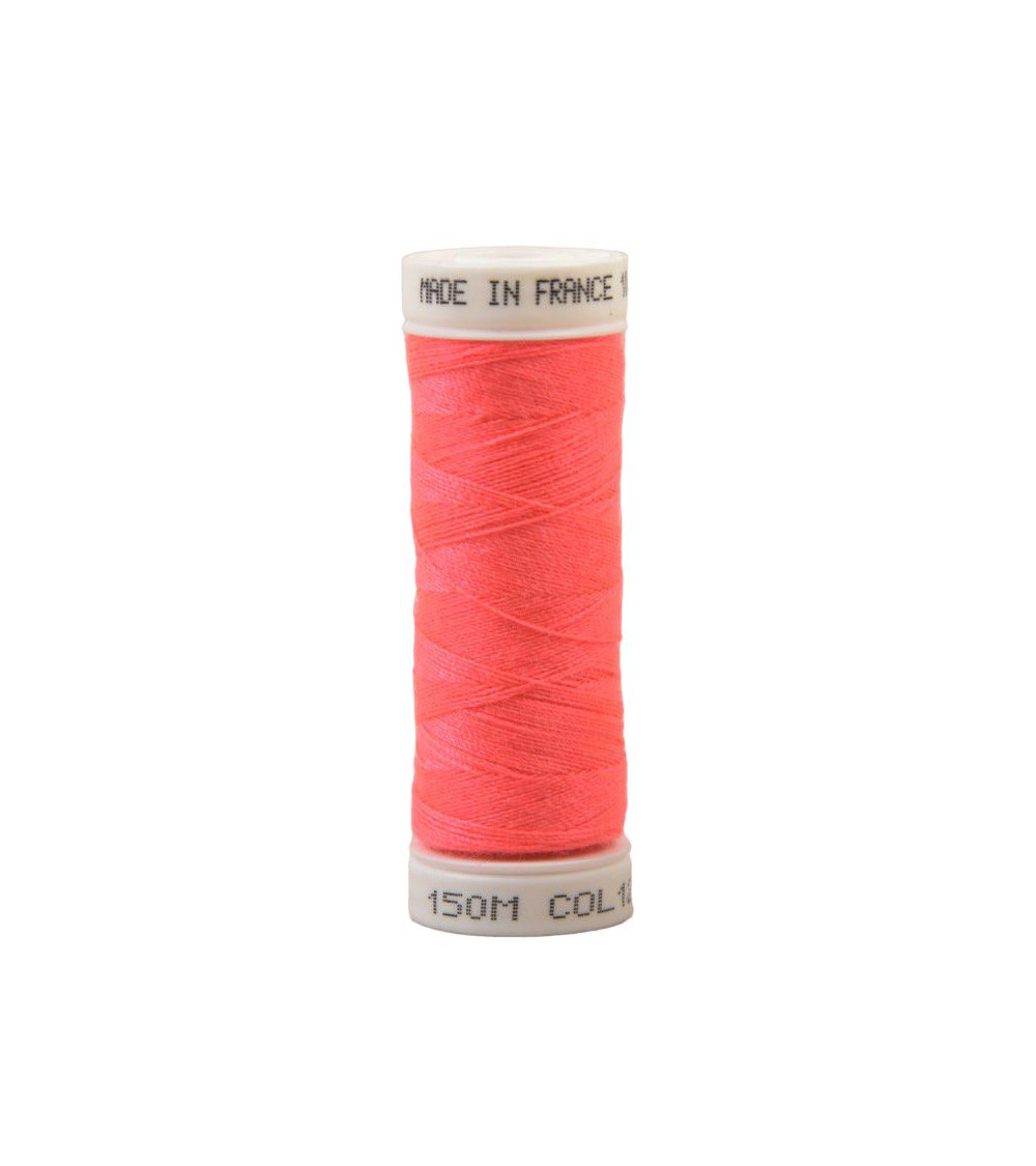 Fluorescent pink polyester thread 150m Made in France Oeko-Tex