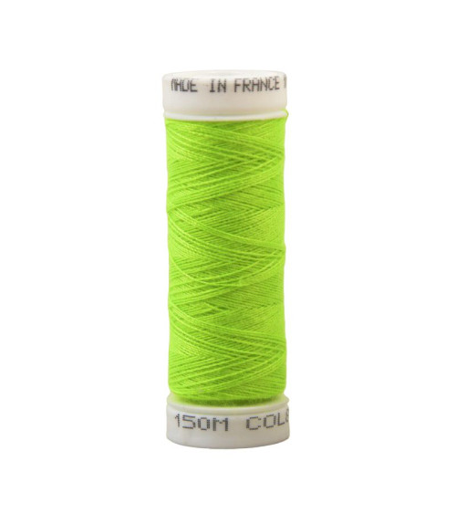 Fluorescent green polyester thread 150m Made in France Oeko-Tex