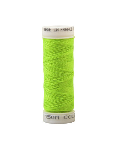 Fluorescent green polyester thread 150m Made in France Oeko-Tex