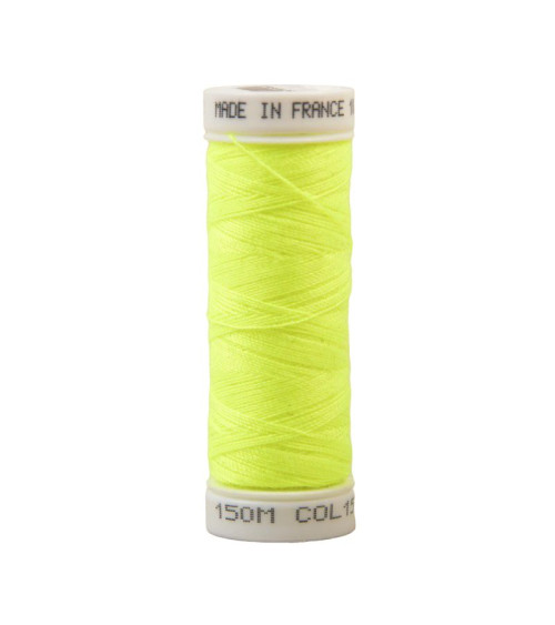 Fluorescent yellow polyester thread 150m Made in France Oeko-Tex
