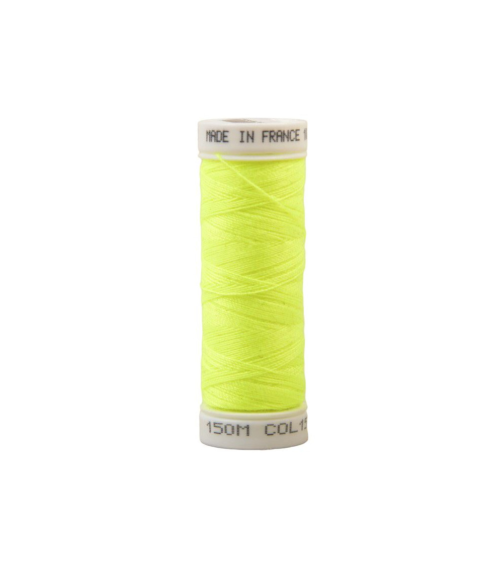 Fluorescent yellow polyester thread 150m Made in France Oeko-Tex
