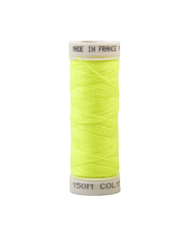 Fluorescent yellow polyester thread 150m Made in France Oeko-Tex