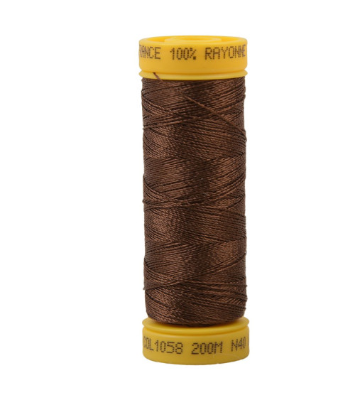 Spool of 100% viscose embroidery thread 200m - Chocolate Brown C58