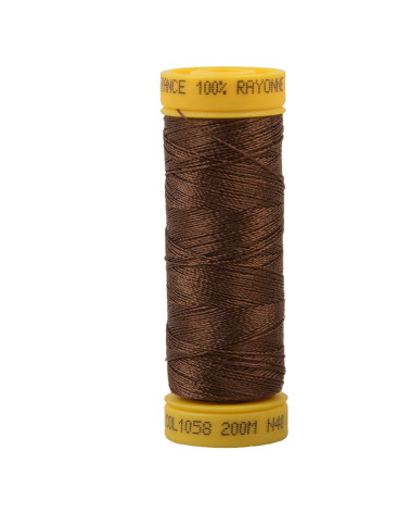 Bobine fil à broder 100% viscose 200m - Marron Chocolat C58