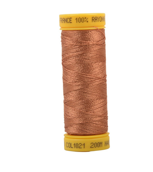 Bobine fil à broder 100% viscose 200m -Orange Rouille C21