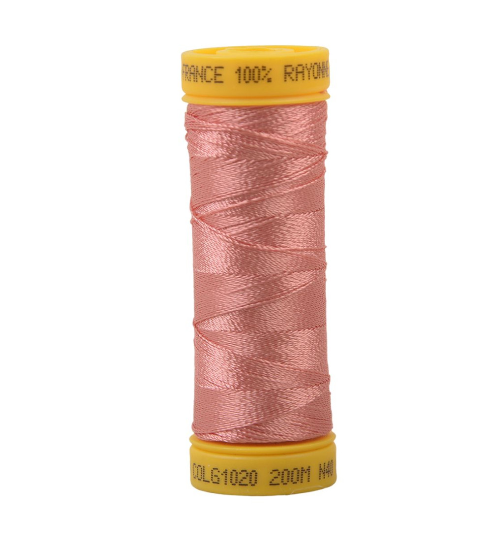 Spool of 100% viscose embroidery thread 200m - Rose Incarnadin C20