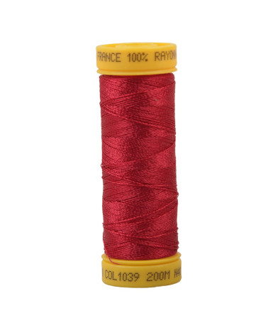 Spool of 100% viscose embroidery thread 200m - Red C39