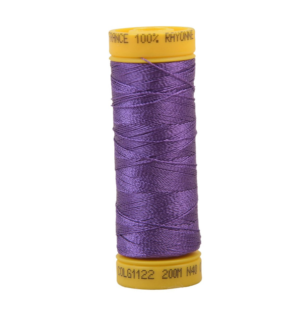 Bobine fil à broder 100% viscose 200m - Violet C122 Bobine fil à broder 100% viscose 200m - Violet C122