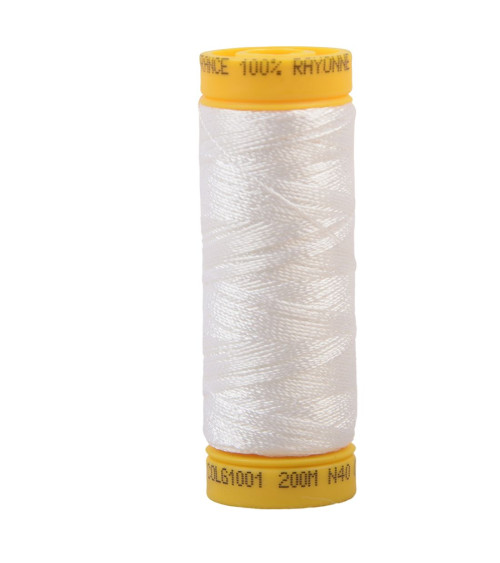 Spool of 100% viscose embroidery thread 200m - White C1