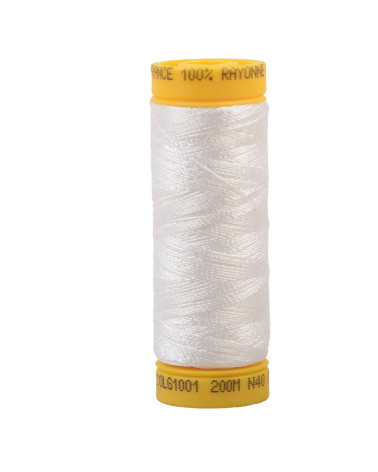 Spool of 100% viscose embroidery thread 200m - White C1