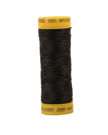 Bobine fil à broder 100% viscose 200m - Noir C5