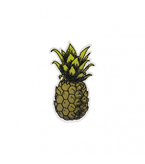 Ecusson thermocollant Ananas vintage vert 6cm x 3,5cm