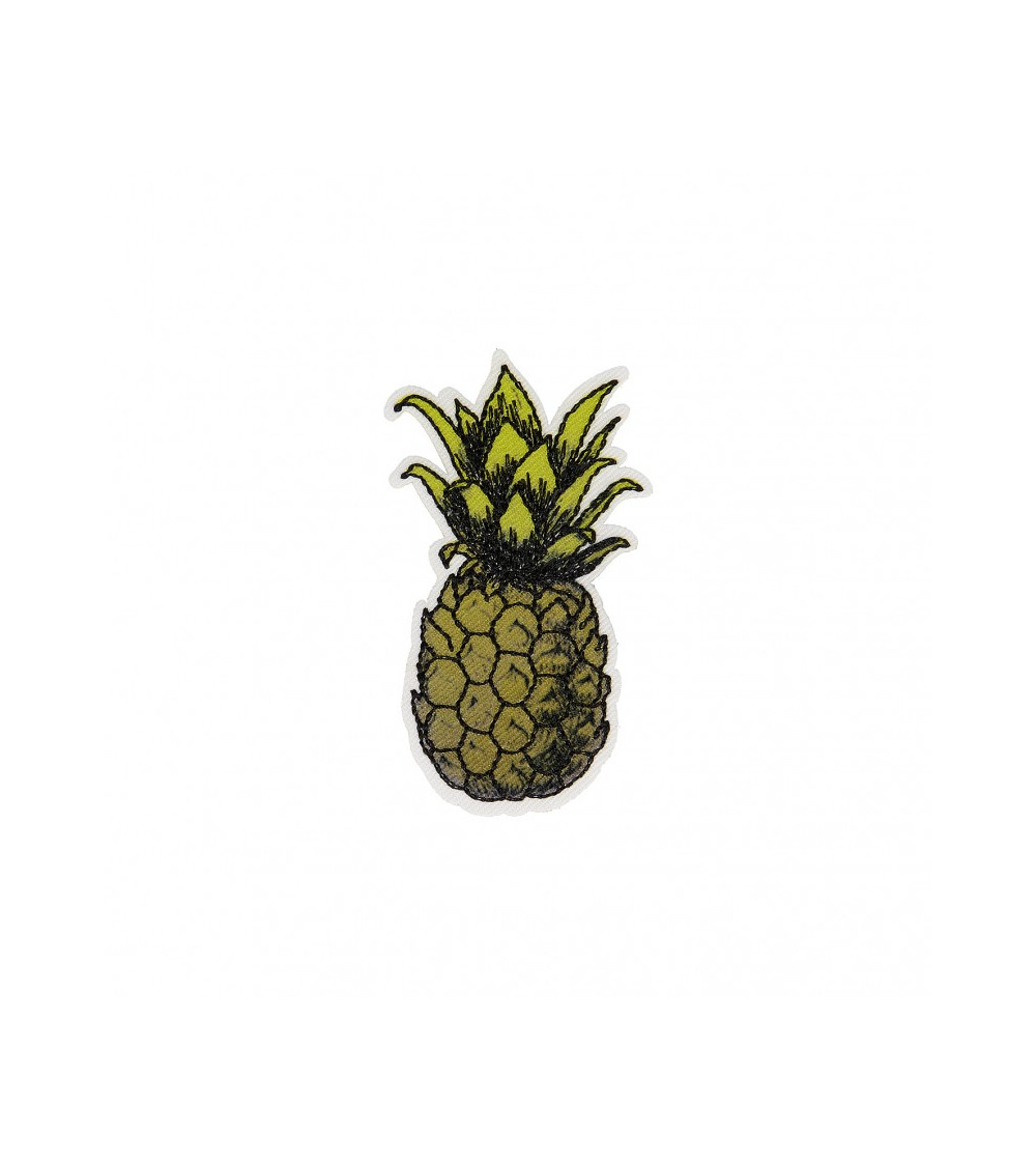Ecusson thermocollant Ananas vintage vert 6cm x 3,5cm Ecusson thermocollant Ananas vintage vert 6cm x 3,5cm