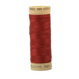 Bobine fil coton 90m fabriqué en France - Rouge coquelico C115
