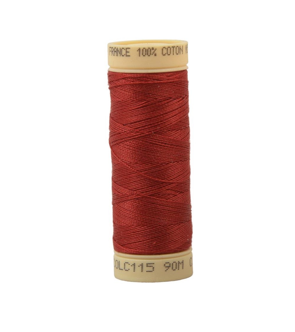 90m cotton thread spool made in France - Coquelico red C115