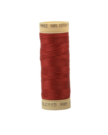Bobina de hilo de algodón de 90 m fabricada en Francia - Coquelico rojo C115