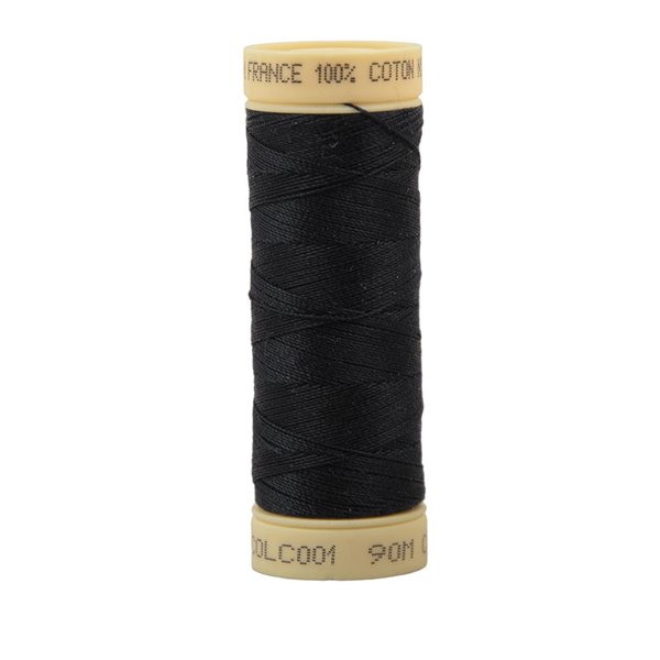 Bobine fil coton 90m fabriqué en France - Noir C1