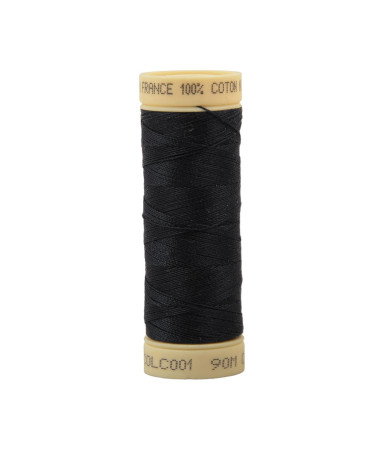 Bobina di filo di cotone da 90 m prodotta in Francia - Nero C1