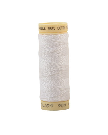 90m cotton thread spool made in France - White C99