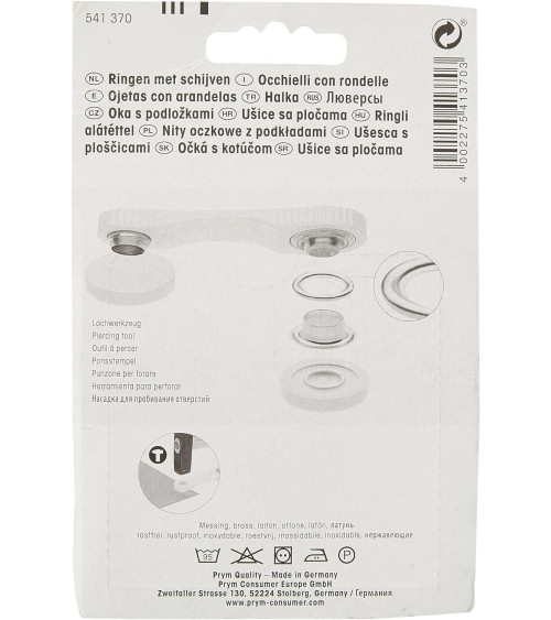 Prym 11 mm silberne Ösen und Unterlegscheiben