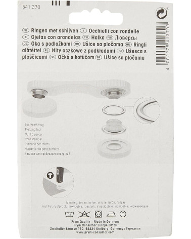 Prym 11mm silver eyelets and washers