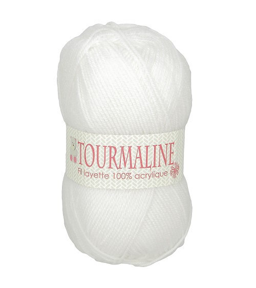 Set of 2 balls of white tourmaline baby wool