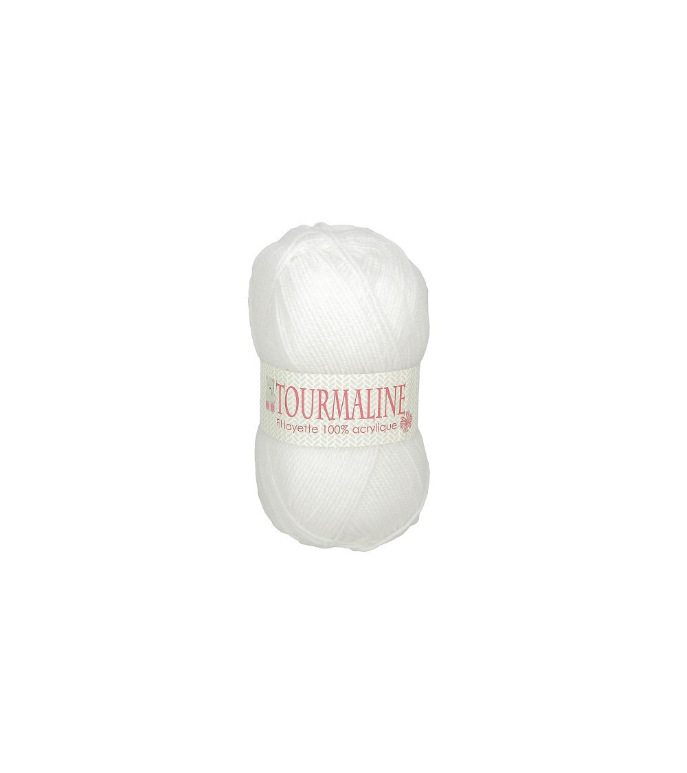 Lot de 2 pelotes de laine layette tourmaline blanc Lot de 2 pelotes de laine layette tourmaline blanc