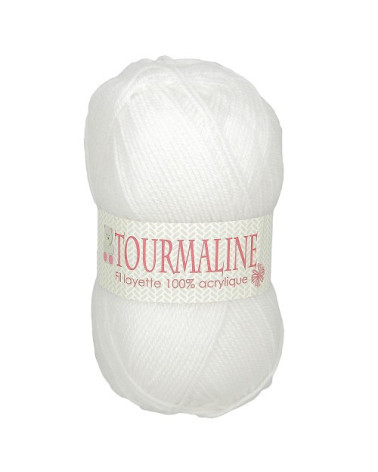 Set of 2 balls of white tourmaline baby wool