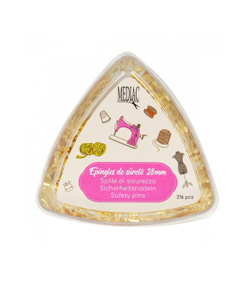 Boîte de 216 épingles de sûreté or 2,8cm