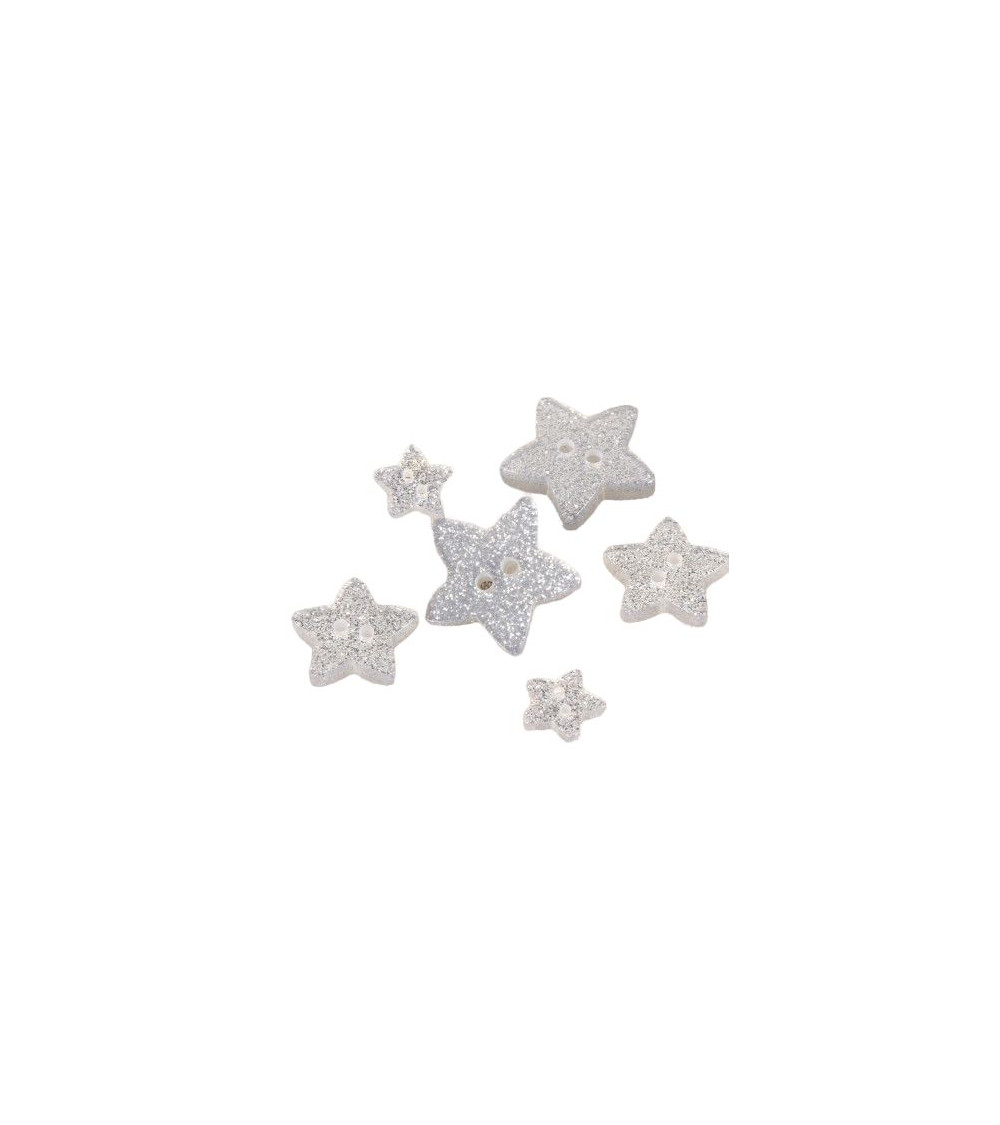Silberner glitzernder Sternknopf