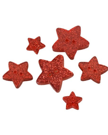 Roter glitzernder Sternknopf