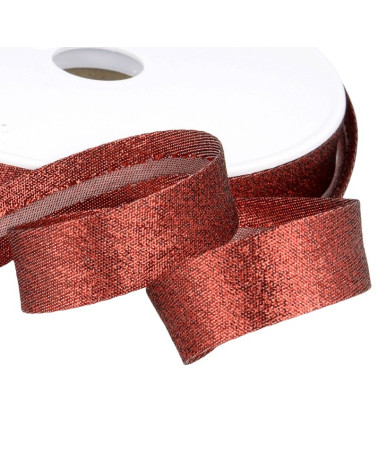 Disquette 30m Biais métallisé rouge 18mm