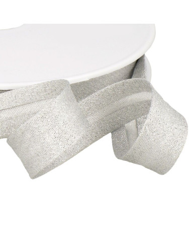 Disquette 30m Biais métallisé argent mat 18mm