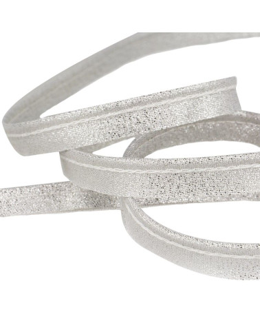 25-m-Spule. Silberfarbene Metallpaspelierung, 5 mm