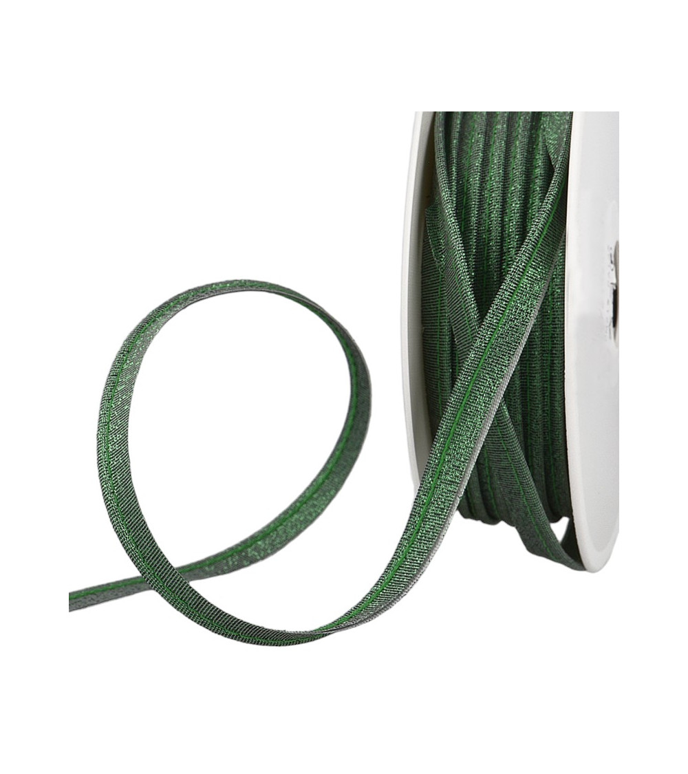 25-m-Spule. Dunkelgrüne Metallic-Paspelierung, 10 mm