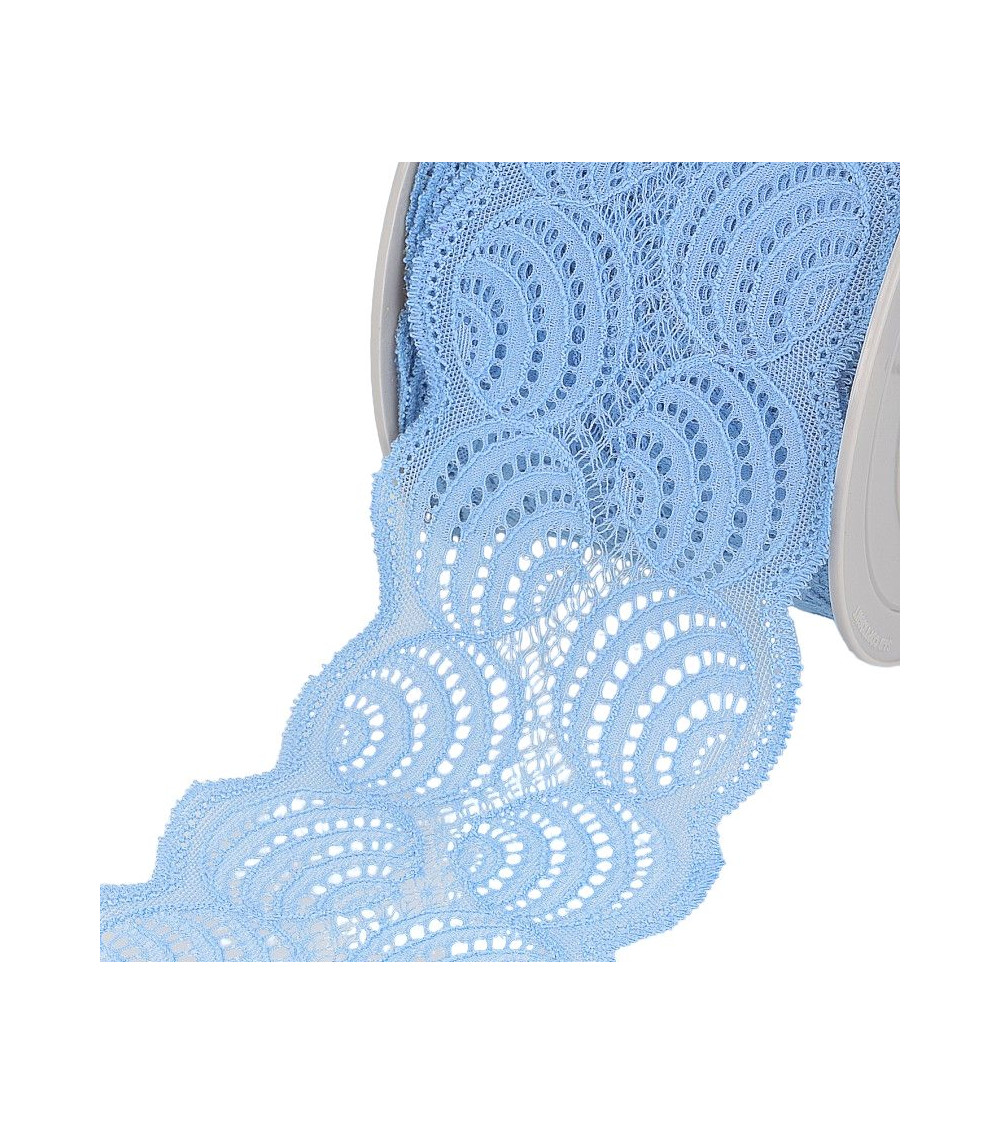 Bobina 15m Cordón elástico Azul lavanda 100mm