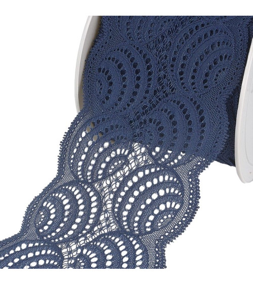 15m spool Elastic lace Navy blue 100mm