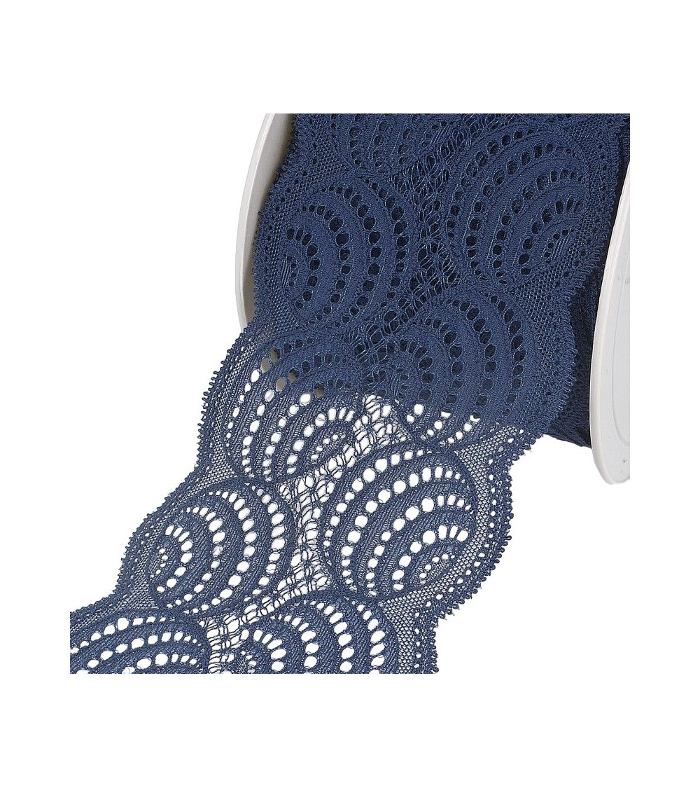15m spool Elastic lace Navy blue 100mm