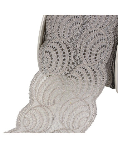 15m Spool of Elastic Lace Medium Grey 100mm
