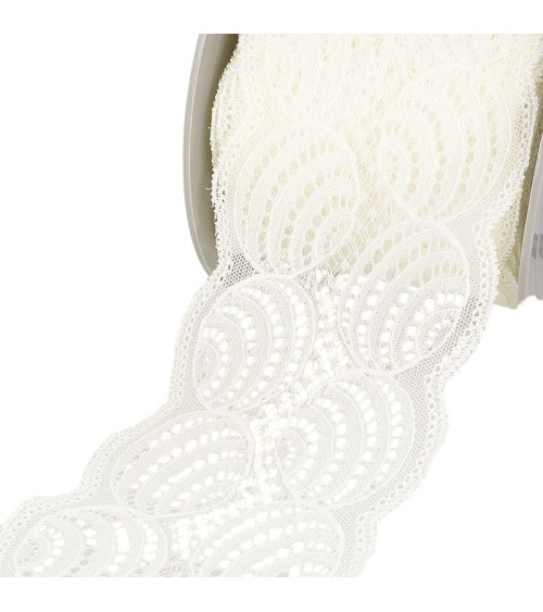 Spool 15m Elastic Lace Ecru 100mm