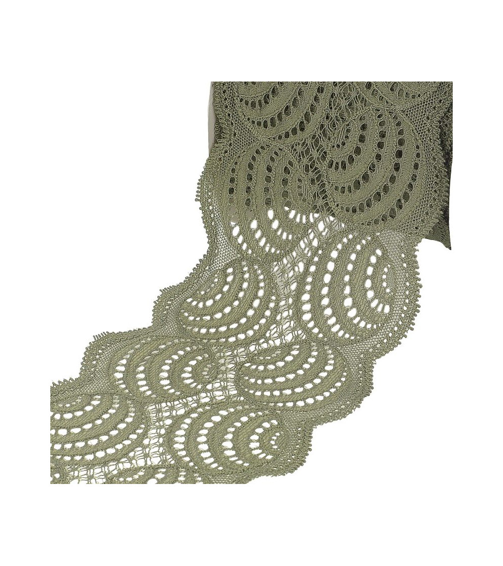 Spool 15m Elastic Lace Khaki 100mm