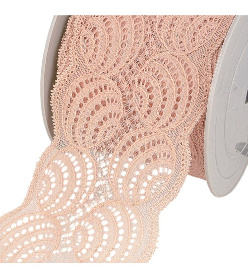 Spool 15m Elastic Lace Old Pink 100mm
