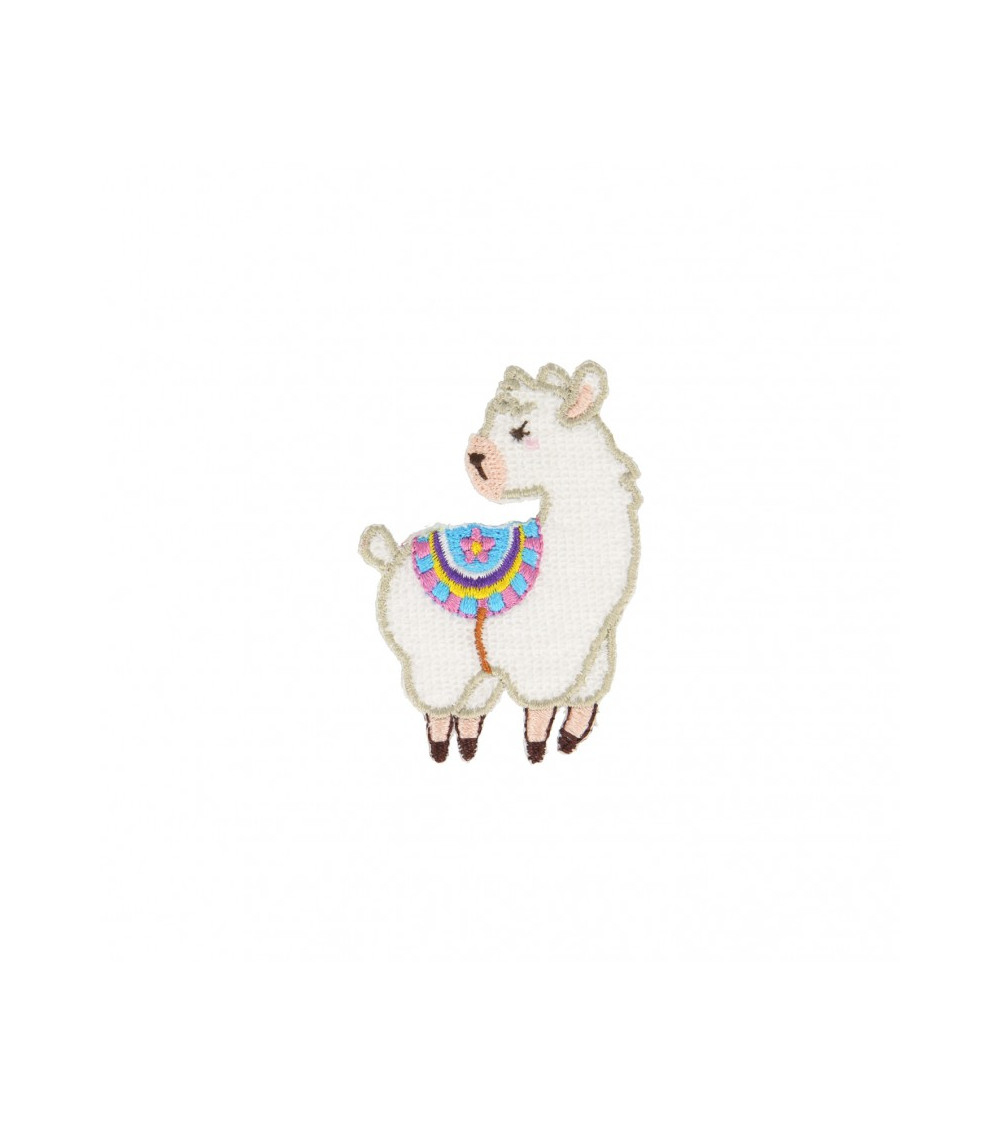 Parche termoadhesivo Lama alfombra azul 6cm x 3,5cm